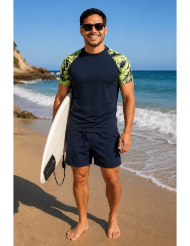 Remera Hawaii Manga Corta Negro con...