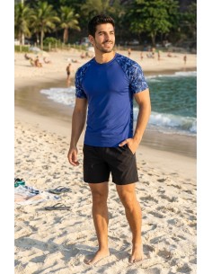 Remera Hawaii Flores Azul...